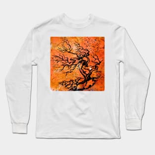 Old and Ancient Tree - Orange Tones Long Sleeve T-Shirt